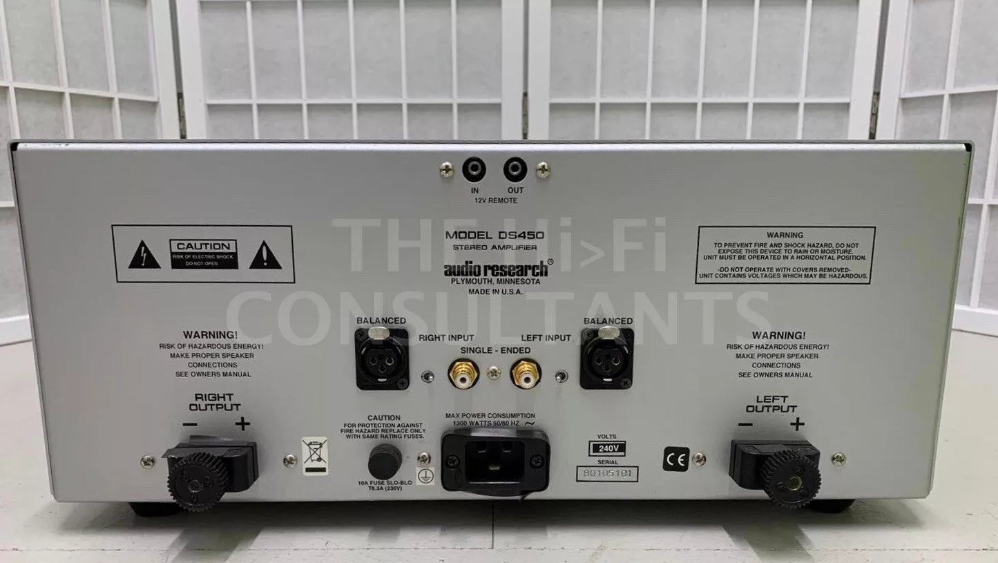 AUDIO RESEARCH DS450 STEREO POWER AMPLIFIER