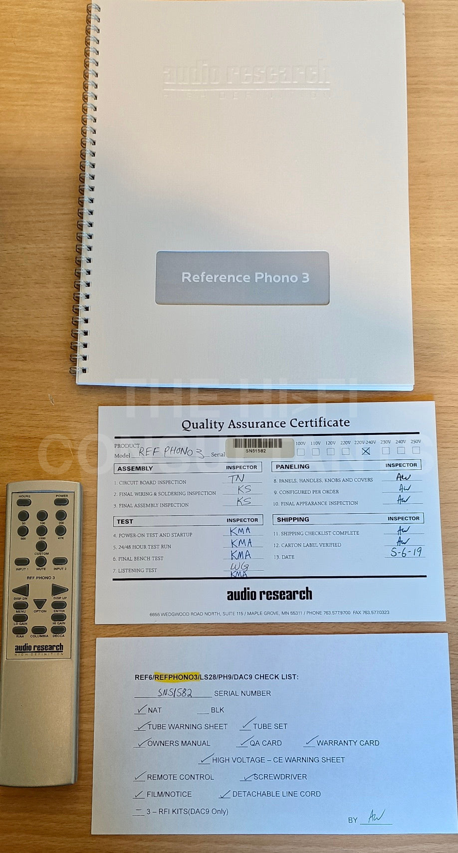 AUDIO RESEARCH REFERENCE PHONO 3 VALVE PHONOSTAGE